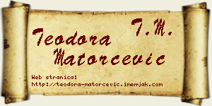 Teodora Matorčević vizit kartica